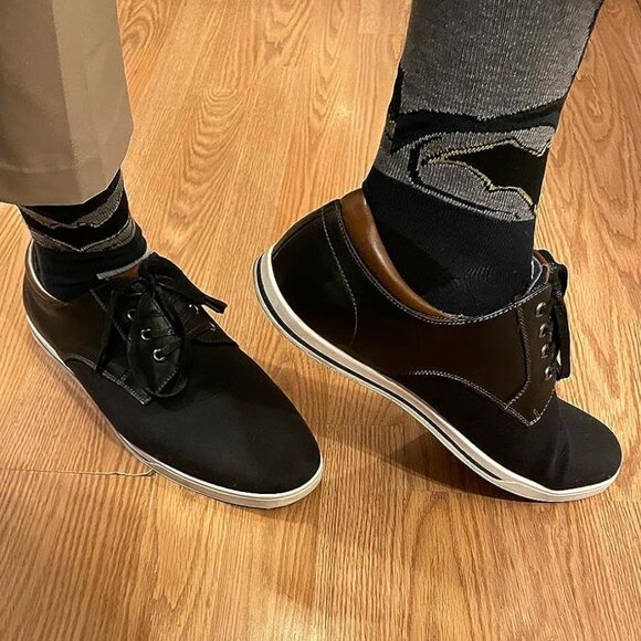 Bruno Marc Men Black Sneakers Canvas Synthetic Lace Up Comfortable Casual Shoes - Picture 2 of 10